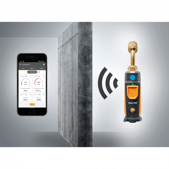 Testo 549i უსადენო ჭკვიანი წნევის ზონდი (ციფრული მანომეტრი) – Bluetooth, −1…60 bar, გაზომვა შლანგის გარეშე (0560 2549 02)