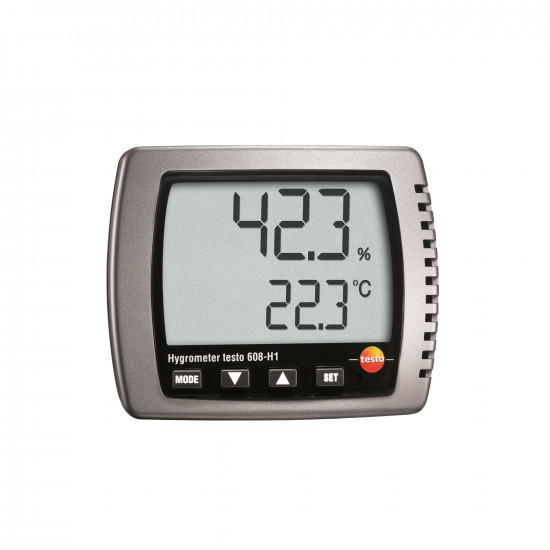 Testo 608-H1 Thermohygrometer (Humidity and Temperature Meter) – 10…95 %RH, 0…+50 °C, Dew Point, Wall/Desk Type (0560 6081)