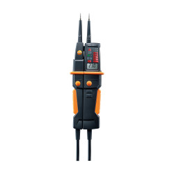 Testo 750-3 ძაბვის ტესტერი – 690 V AC/DC, LC ეკრანით, მბრუნავი ველი, ერთპოლუსიანი ფაზის და RCD ტესტი, ფანრით (0590 7503)