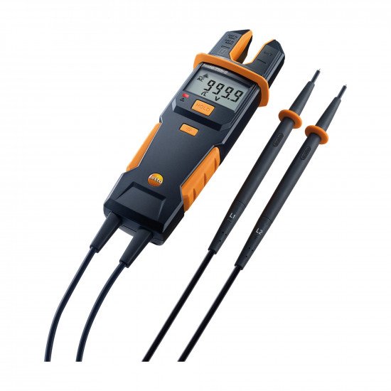 Testo 755-2 დენისა და ძაბვის ტესტერი – 1000 V AC/DC, 200 A AC, ფაზების ბრუნვის მიმართულების და ერთპოლუსიანი ფაზის ტესტი, ფანრით (0590 7552)