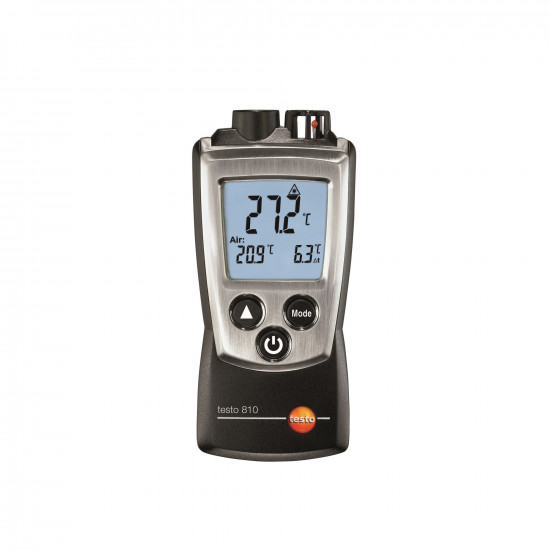 Testo 810 პირომეტრი (ინფრაწითელი თერმომეტრი) – 2 არხი: −30…+300 °C ზედაპირისა და ჰაერის ტემპერატურა, ტემპერატურათა სხვაობა, ლაზერით (0560 0810)
