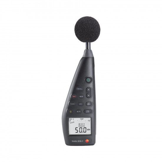 Testo 816-1 Sound Level Meter (Decibel Meter) – 30…130 dB, IEC 61672-1 Class 2, 31,000-Value Memory, with PC Software (0563 8170)