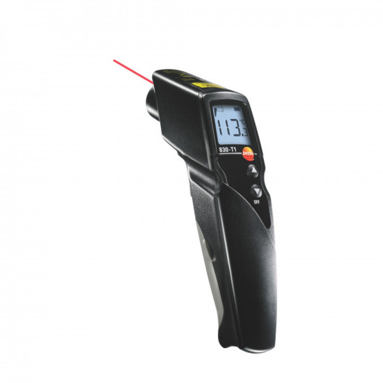 Testo 830-T1 ლაზერული ინფრაწითელი თერმომეტრი (პირომეტრი) – −30…+400 °C, 10:1 ოპტიკა, ლიმიტის სიგნალიზაცია, პისტოლეტის ტიპის (0560 8311)