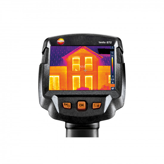 Testo 872 Thermal Imaging Camera – 320×240 (SuperResolution 640×480), 50 mK, −30…+650 °C, Laser Marker, WLAN and Bluetooth (0560 8721)