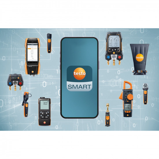 Testo 915i უსადენო ზედაპირის ტემპერატურის ზონდი (K ტიპის თერმოწყვილი) – Bluetooth, −50…+350 °C, ზამბარიანი თერმოწყვილის ლენტი (0563 2915)