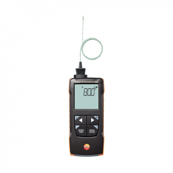 Testo 925 K ტიპის თერმოწყვილიანი ციფრული თერმომეტრი – −50…+1000 °C, Bluetooth აპლიკაციასთან კავშირით, განგაშით, მოქნილი K ტიპის ზონდით (0563 0925)
