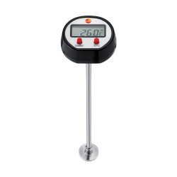 Testo მინი ციფრული ზედაპირის თერმომეტრი – −50…+300 °C, Ø15 მმ ფართო საზომი წვერი, 120 მმ ზონდი, გათბობის სისტემისა და კონდიციონერისთვის (0560 1109)