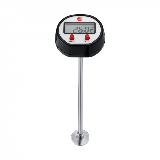 Testo მინი ციფრული ზედაპირის თერმომეტრი – −50…+300 °C, Ø15 მმ ფართო საზომი წვერი, 120 მმ ზონდი, გათბობის სისტემისა და კონდიციონერისთვის (0560 1109)