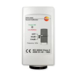 Testo ხმის დონის კალიბრატორი – 94/114 dB, 1000 Hz, IEC 60942 კლასი 2, ½ და 1 დიუმიან მიკროფონებთან თავსებადი (0554 0452)