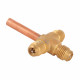 Thermotrick 7/16-20UNF Three-Way Charging Valve with Valve Core – 1/4" 30 mm Copper Tube