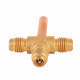 Thermotrick 7/16-20UNF Three-Way Charging Valve with Valve Core – 1/4" 30 mm Copper Tube