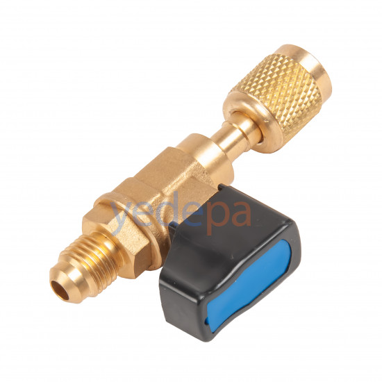 Value CV07 1/4" R22A - R134A Refrigerant Charging Hose Adapter (with Valve)