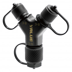 Value VRF1028 Rapid-Y სწრაფი ვაკუუმირებისა და ფრეონის შეგროვების ადაპტერი (2x 3/8" გარე ხრახნი - 1x 3/8" შიდა ხრახნი)