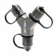 Value VRF1029 Rapid-Y სწრაფი ვაკუუმირებისა და ფრეონის შეგროვების ადაპტერი (2x 3/8" გარე ხრახნი - 1x 1/4" შიდა ხრახნი)