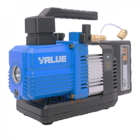 Value VRP-2DLi Şarjlı (Akülü) Çift Kademe Vakum Pompası (18V 5Ah - R32/R1234yf Uyumlu)