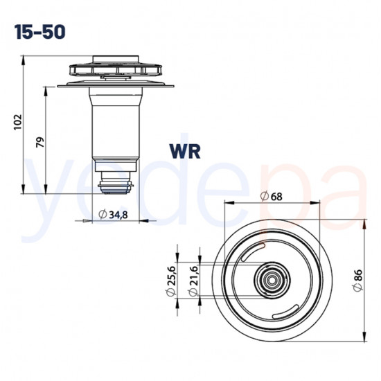 Wilo 15/5 Sirkülasyon Pompa Rotor 35mm