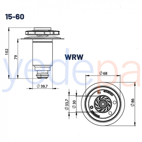 Wilo 15/6 Kombi Sirkülasyon Pompa Rotor