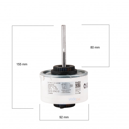 WZDK58-38G / ZKFP-58-8-1-5 Klima İç Ünite DC Fan Motoru (58W, Midea, Beko, Arçelik Uyumlu)