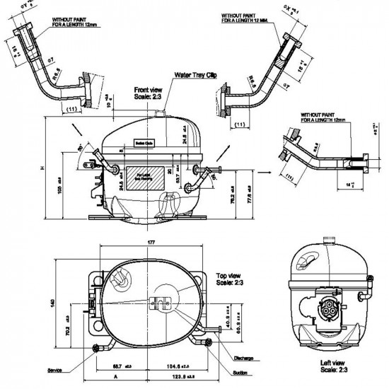 Zel (Zanussi) GML200A 1/4 HP R134a Household Refrigerator Compressor