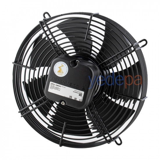 Ziehl-Abegg FN025-4EW.W8.A7 Axial Fan - Made in Germany, 230V, 250mm Fan Diameter, 980 m³/h Air Flow, 1370 RPM, Suction Type - Art. 139726