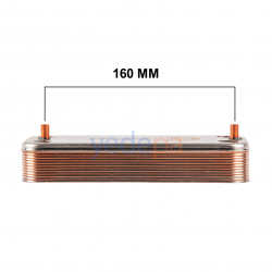 Zilmet 17B1901230 ფირფიტოვანი ტეპლოობმენნიკი კატიოლისთვის, 12 ფირფიტა (ხრახნებს შორის მანძილი 160 mm) | Airfel, Baymak, Baxi, Eco5, Nova თავსებადი