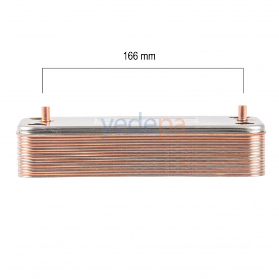 Zilmet 17B2071206 12-ფირფიტიანი ტეპლოობმენნიკი კატიოლისთვის, ჭანჭიკებს შორის მანძილი 166 mm - Demirdöküm, Baxi, Fondital, Vaillant და Protherm თავსებადი