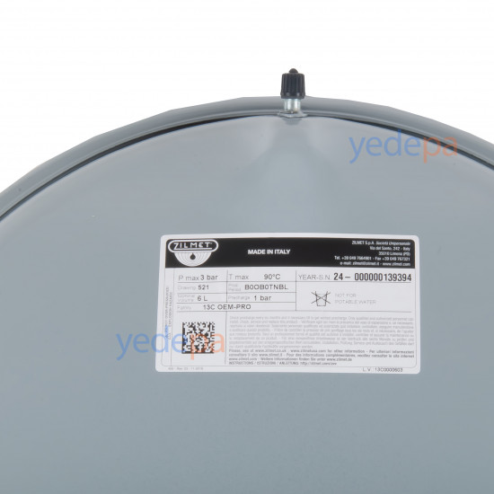 Zilmet 3/8" 6L Combi Boiler Expansion Vessel