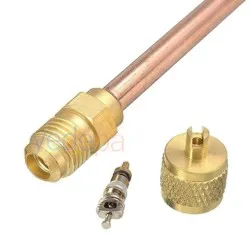 1/4 HVAC Soğutucu Gaz Verme Bakır Borulu Sibop