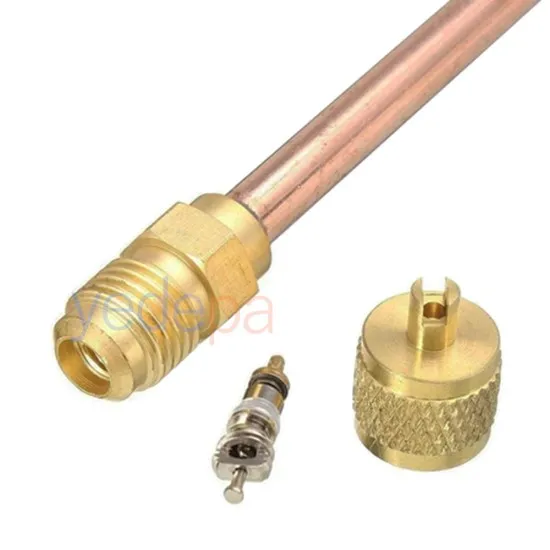 1/4 HVAC Soğutucu Gaz Verme Bakır Borulu Sibop