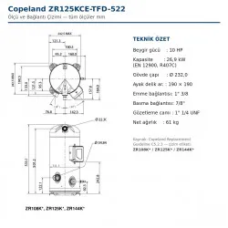 10 HP Copeland Kompresör Zr125-Kce-Tfd-522 (Kaynaklı)