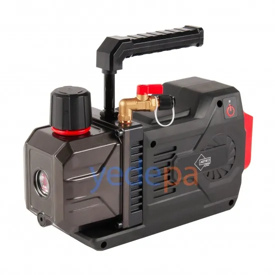 2VI-1DLi Çift Kademeli Akülü, Şarjlı, Kablosuz Vakum Pompası - 18V, 200W, 2CFM Lityum Bataryalı, Alüminyum Çantalı