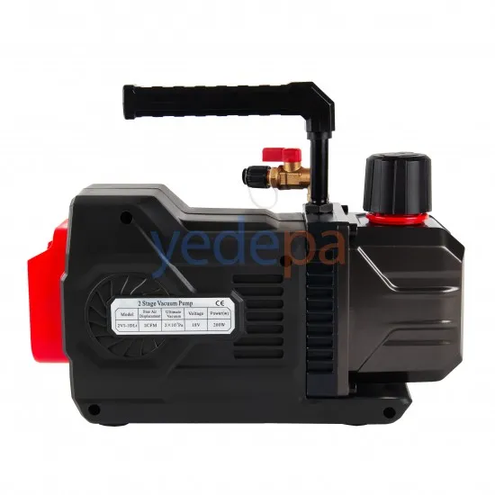 2VI-1DLi Çift Kademeli Akülü, Şarjlı, Kablosuz Vakum Pompası - 18V, 200W, 2CFM Lityum Bataryalı, Alüminyum Çantalı