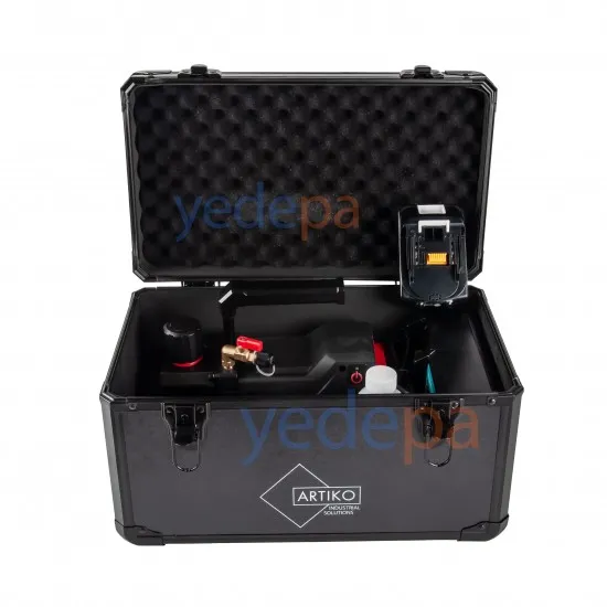 2VI-1DLi Çift Kademeli Akülü, Şarjlı, Kablosuz Vakum Pompası - 18V, 200W, 2CFM Lityum Bataryalı, Alüminyum Çantalı