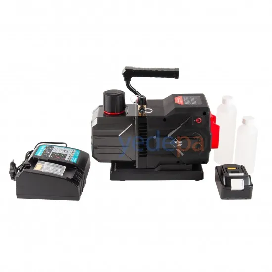 2VI-3DLi Çift Kademeli Akülü, Şarjlı, Kablosuz Vakum Pompası - 18V, 1/2 HP, 6CFM Lityum Bataryalı