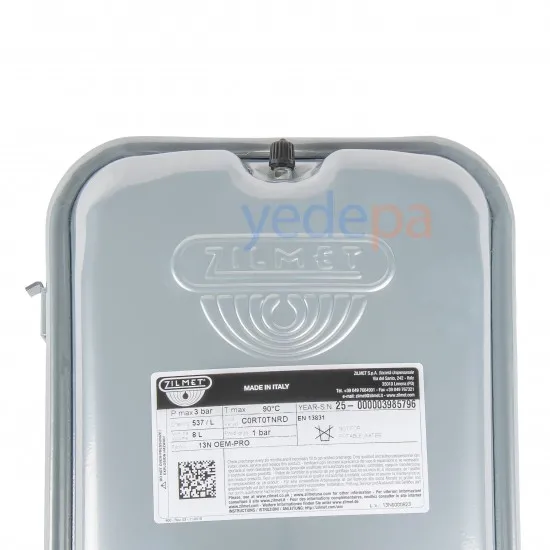 8 Litre Dikdörtgen Kombi Genleşme Tankı (Zilmet – Kancalı – 3/8" Bağlantılı – Ferroli Uyumlu 39804890)