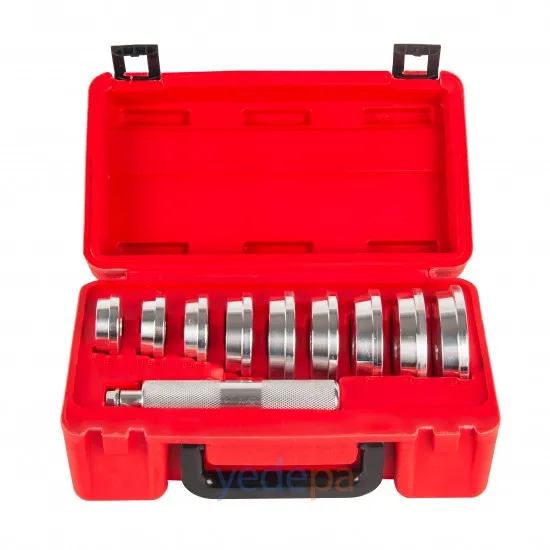 9 Parça Rulman ve Keçe Sökme Yerleştirme Çakma Aparat Seti - 39.5mm ila 81mm Arası Alüminyum Takım