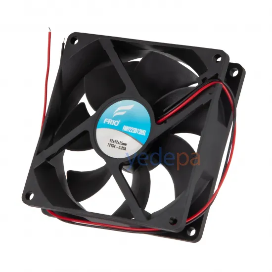 92x92x25 mm Manyetik Yataklı Kare Fan 12V - Vida Aralığı 82 mm