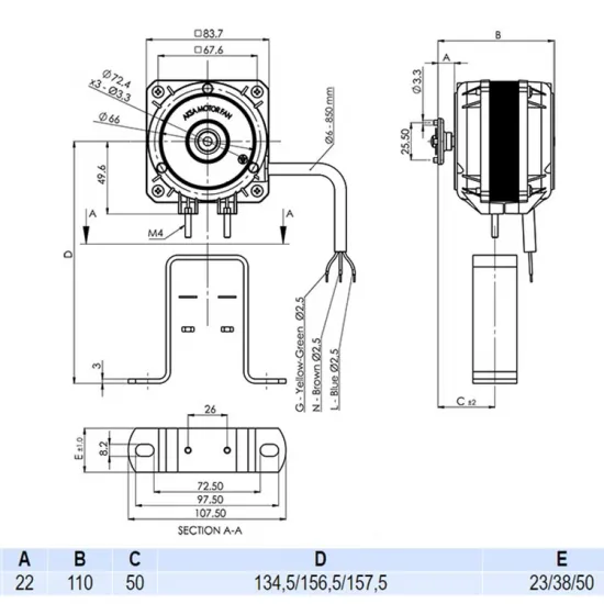 Aksa Q Fan Motoru 25-95 25W