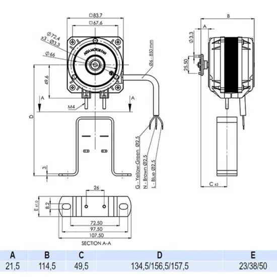 Aksa Q Fan Motoru (Ayaklı) 34-120 34W