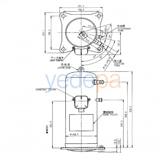 Daikin JT160L-P8Y1 Scroll Klima Kompresörü R410A (57.016 BTU)