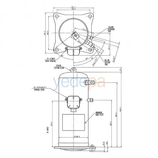 Daikin JT180L-P8Y1 R410A (61.100 BTU) Klima Scroll Kompresör - 6 Hp, 380V (3 Faz), 16.710 Watt