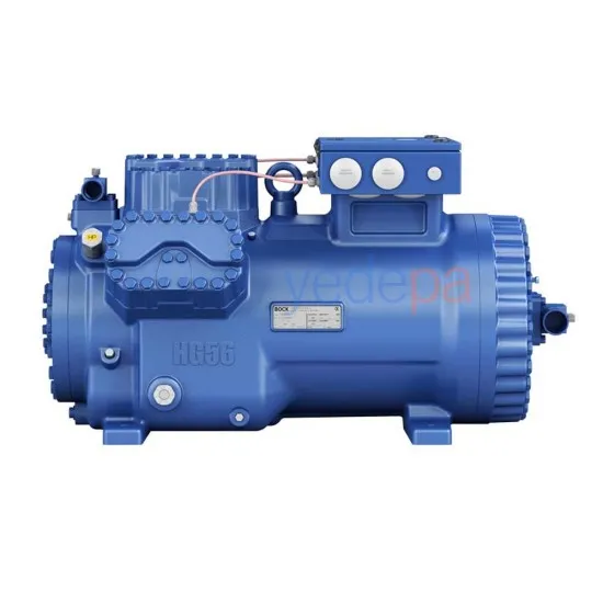BOCK HGX56e/850-4 S Yarı Hermetik 6 Silindirli Emme Gazı Soğutmalı Kompresör | IP66, 380-420V, R404A, R407C ve R134a Uyumlu