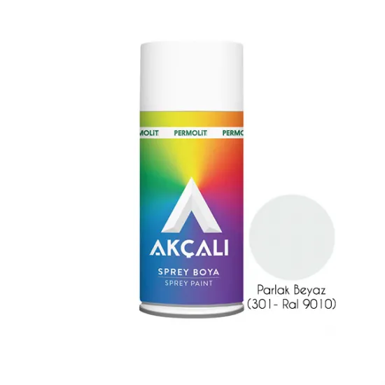 Akçalı Sprey Boya Parlak Beyaz (301- Ral 9010)