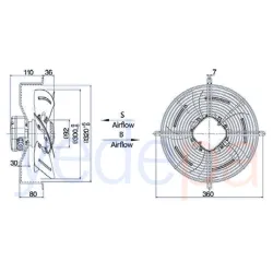Weiguang 30 Cm Üfleyici Aksiyel Fan UFYWF6E-300 - 920 Devir 220V