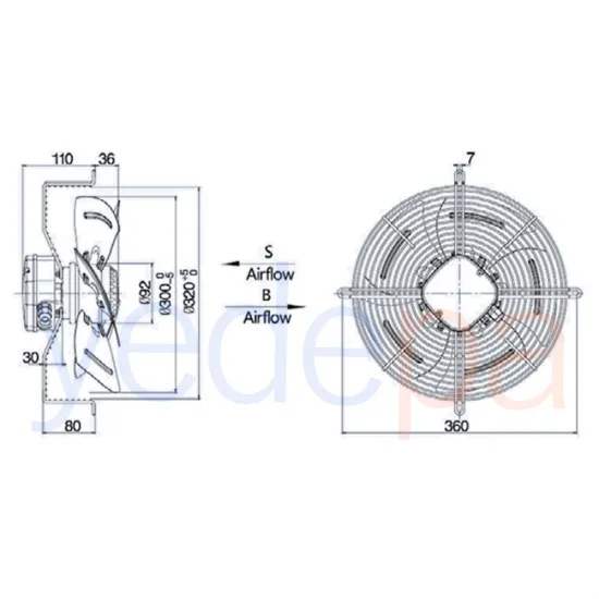 Weiguang Emici Aksiyel Fan 30 Cm (Motorlu) YWF4E-300
