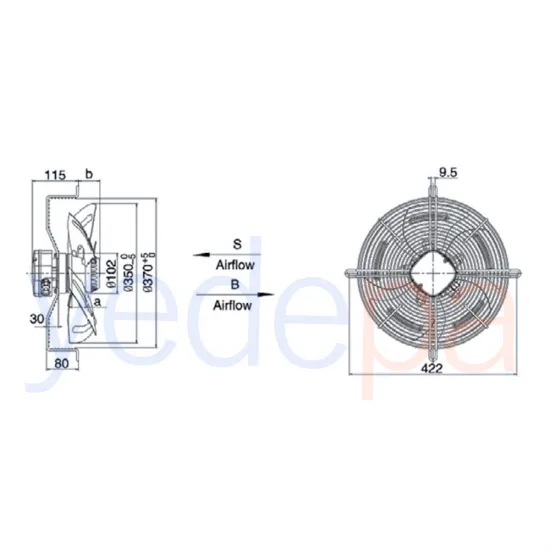 Weiguang Emici Aksiyel Fan 35 Cm (Motorlu) YWF4E-350 - 1400 Devir - 220V