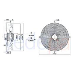 Weiguang 500 mm Emici Aksiyel Fan YWF4E-500 - 1320 Devir 220V