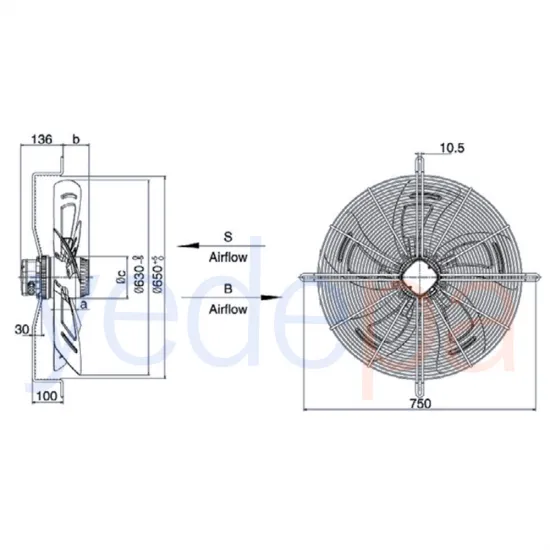 Weiguang Emici Aksiyel Fan 63 Cm (Motorlu) YWF6E-630