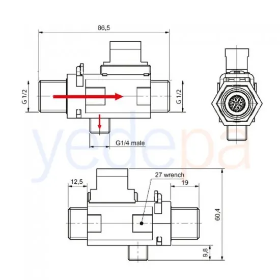 Alarko - Beretta Kombi Su Akış Şalteri Çıkıntılı FLCZ20A10 (GTE)