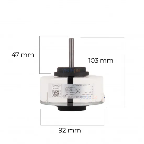 Arçelik - Beko Klima İç Ünite İnverter BLDC Fan Motoru DC 310 V 30 W – 5401276004 Uyumlu (KELI KLBL31008P003002L, Mil 47 mm)